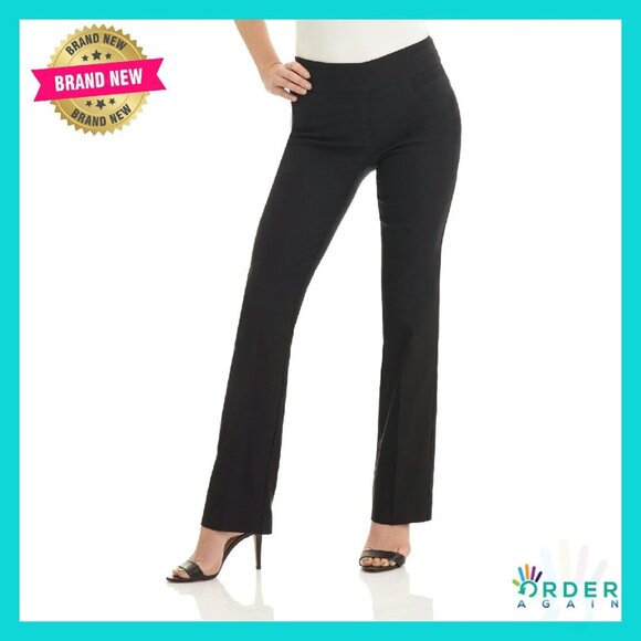 Pants - Stretchy Pull-On Bootcut Pants Office Wear Business Casual Comfort Fit